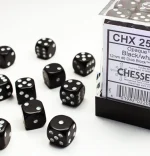 Opaque Black with White Pips - 12 mm Dice Block (36 Dice)