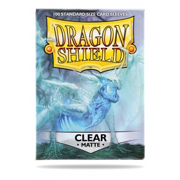 Dragon-Shield-Standard-Sleeves-Matte-Clear-100-Sleeves.jpg Dragon Shield Standard Sleeves - Matte Clear (100 Sleeves) - Image 1