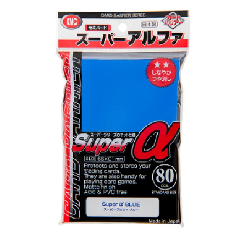 kmc-standard-sleeves-super-alpha-blue-80-sleeves_1.jpg KMC Sleeves - Alpha Super - Blue (80 pcs) - Image 1