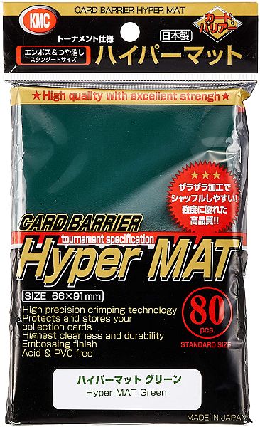 kmc_1553.jpg KMC Sleeves: Hyper Mat Standard - Green (80 pcs) - Image 1
