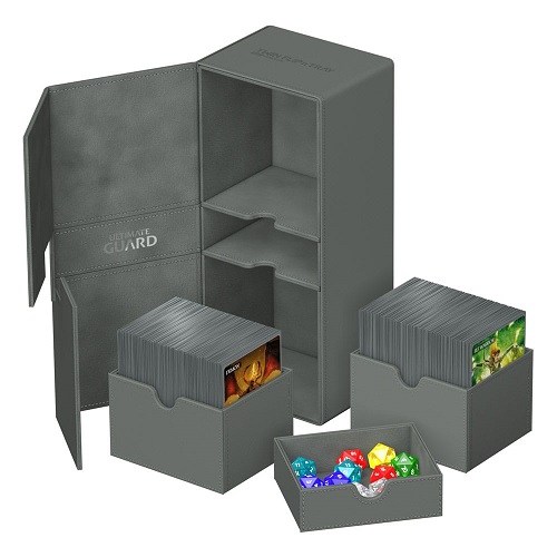 ugd011363_ Ultimate Guard - Twin Flip 'N' Tray 266+ XenoSkin - Grey - Image 1